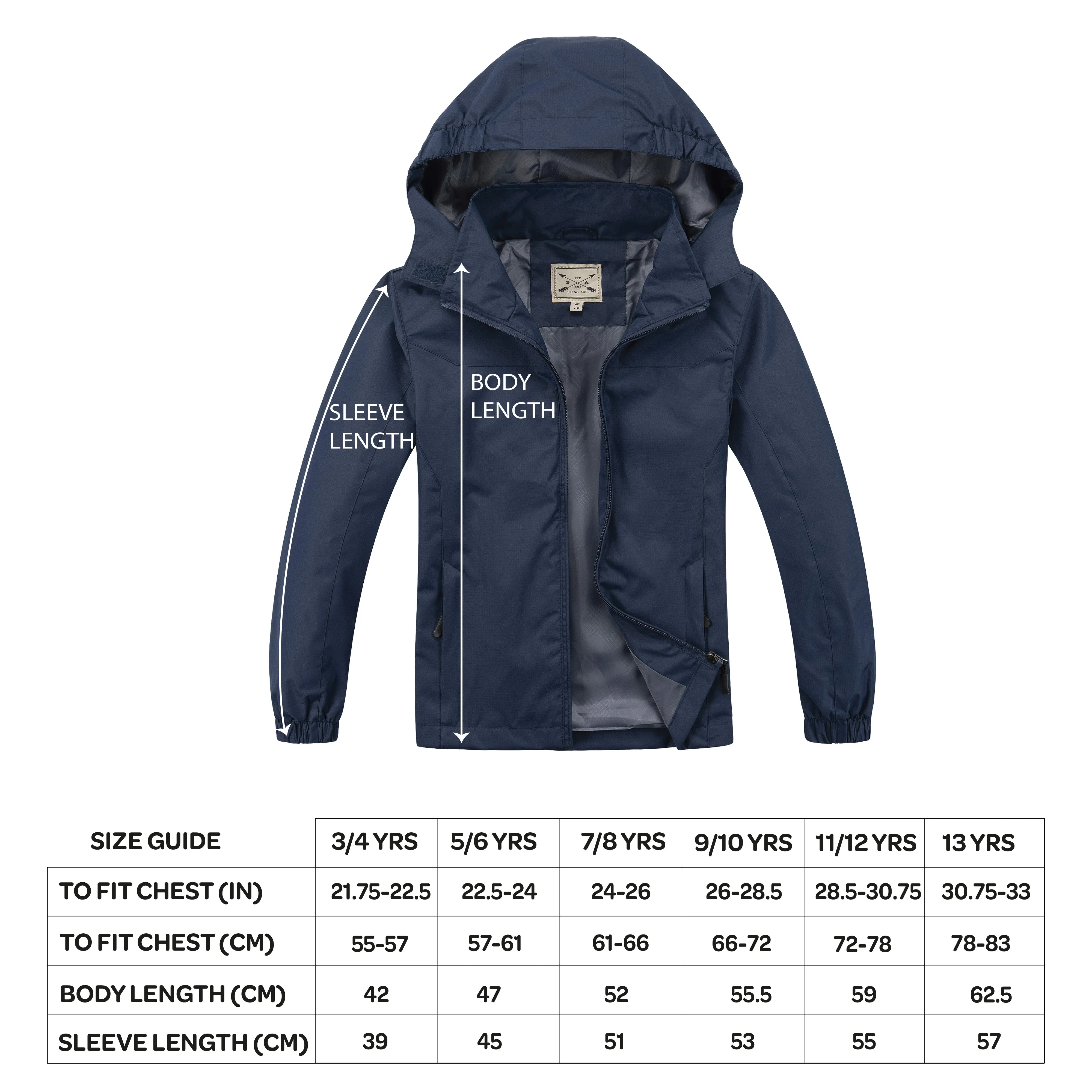 Kids Waterproof Rain Jacket - Cobalt