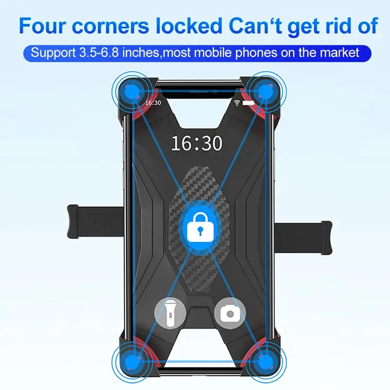 Large Size Phone Holder Live Streaming Stand for Motorcycle Mountain Bike Electric Bike Universal iPhone Samsung Holder Connects to Handle Bars