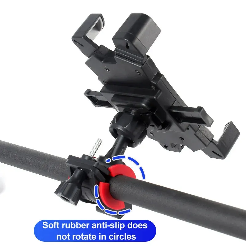 Large Size Phone Holder Live Streaming Stand for Motorcycle Mountain Bike Electric Bike Universal iPhone Samsung Holder Connects to Handle Bars