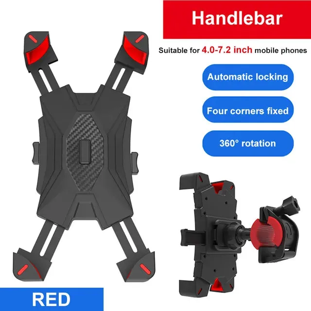 Large Size Phone Holder Live Streaming Stand for Motorcycle Mountain Bike Electric Bike Universal iPhone Samsung Holder Connects to Handle Bars