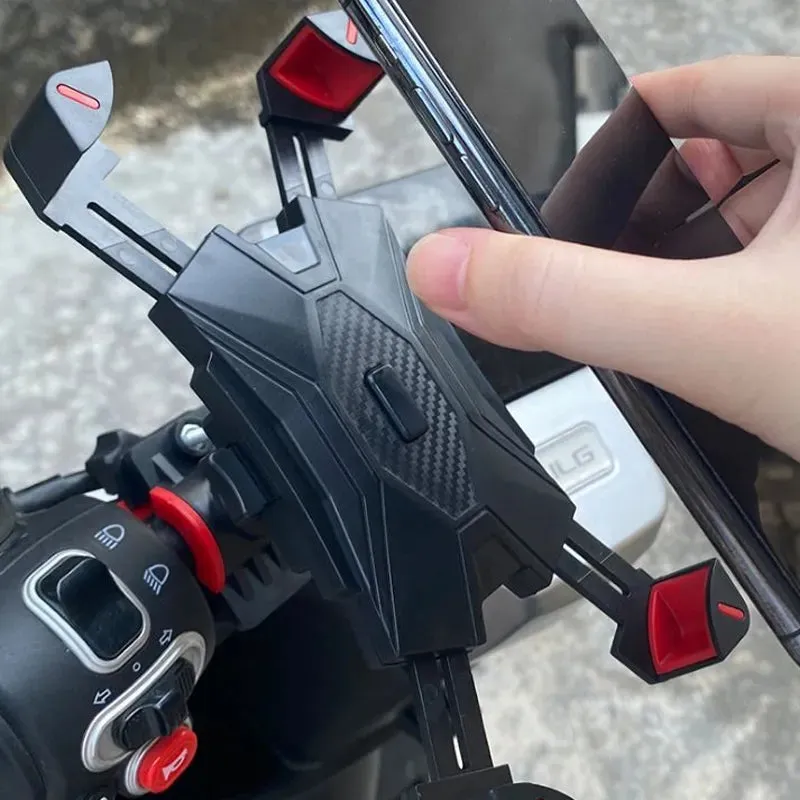 Large Size Phone Holder Live Streaming Stand for Motorcycle Mountain Bike Electric Bike Universal iPhone Samsung Holder Connects to Handle Bars