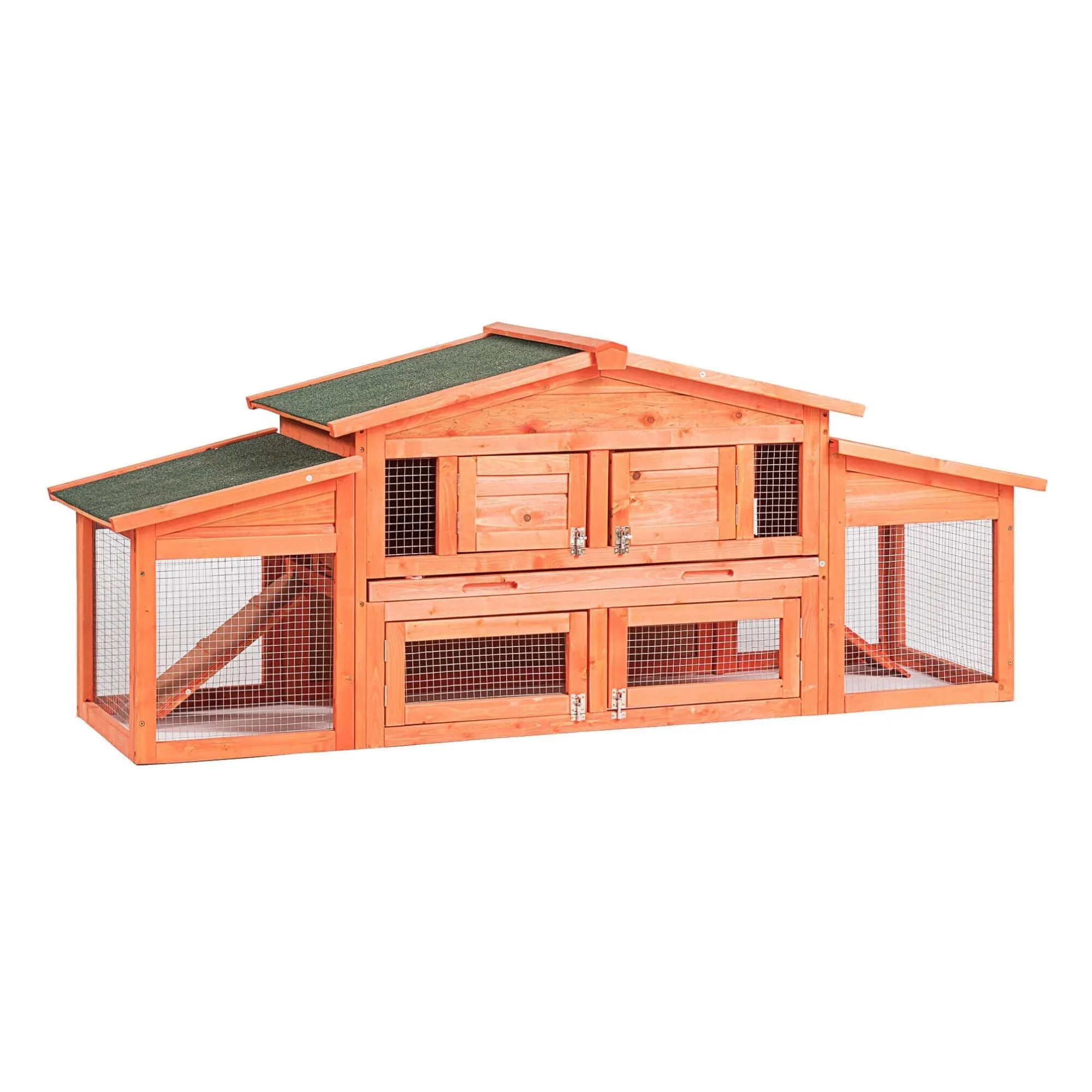 Large Wooden Rabbit Hutch Small Animal House with 2 Run Play Area