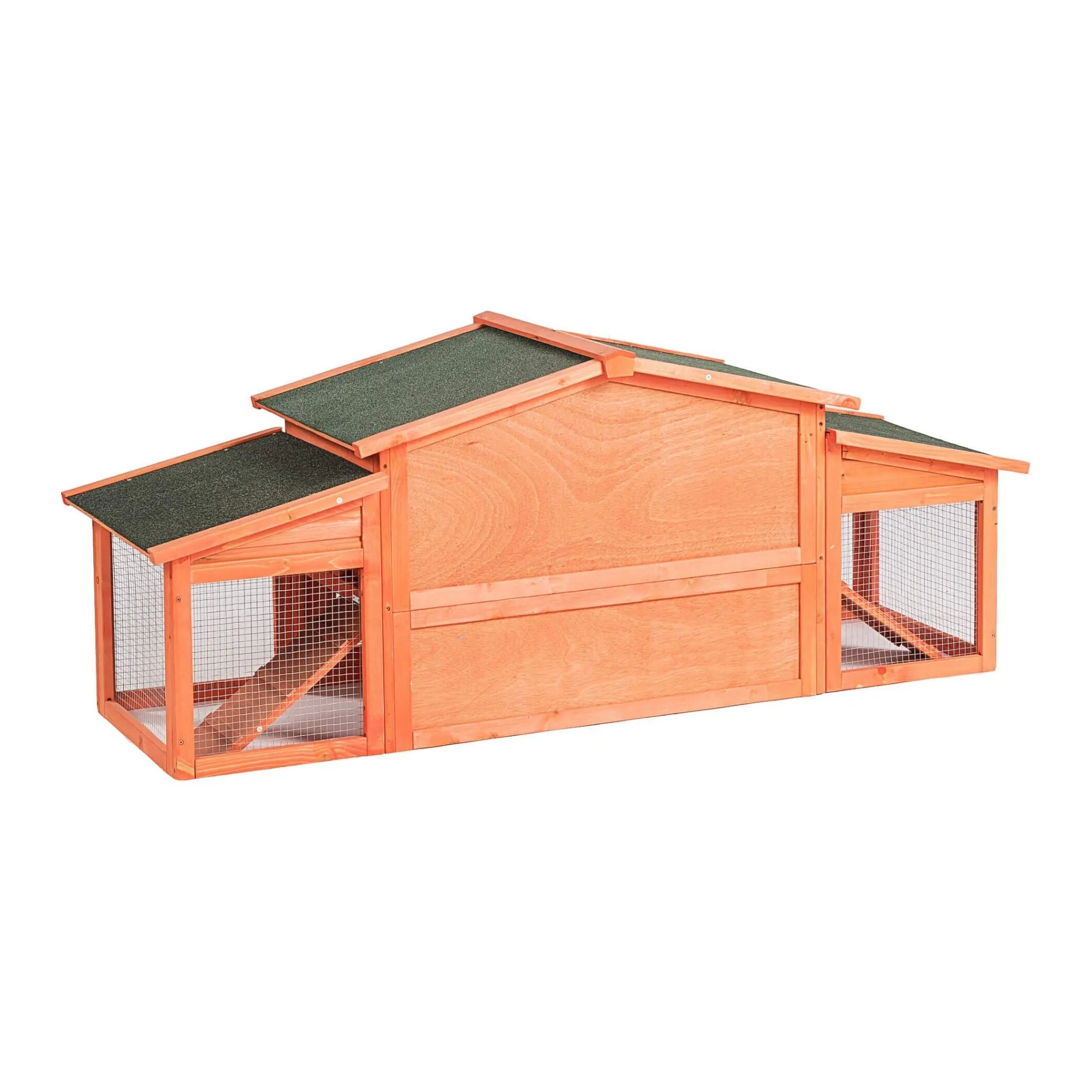 Large Wooden Rabbit Hutch Small Animal House with 2 Run Play Area