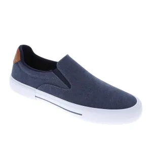 Levi's Mens Wes Synthetic Leather Casual Slip On Sneaker Shoe Navy / Tan 8.5