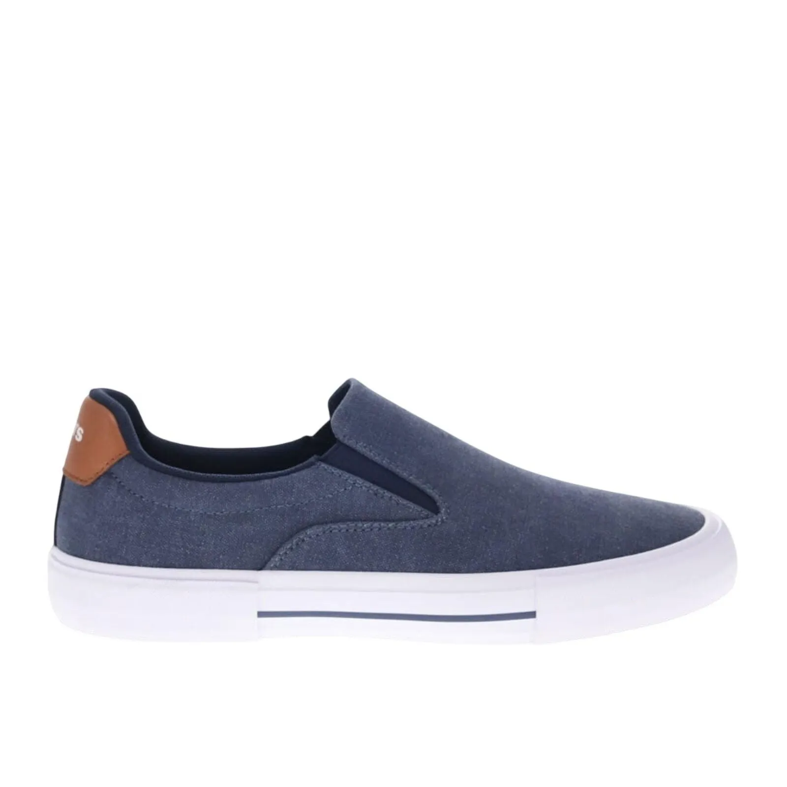 Levi's Mens Wes Synthetic Leather Casual Slip On Sneaker Shoe Navy / Tan 8.5