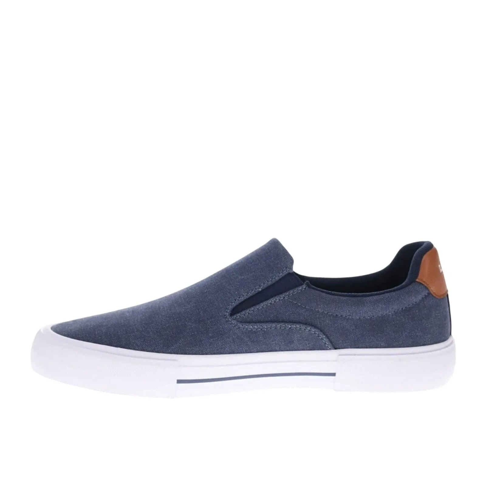 Levi's Mens Wes Synthetic Leather Casual Slip On Sneaker Shoe Navy / Tan 8.5