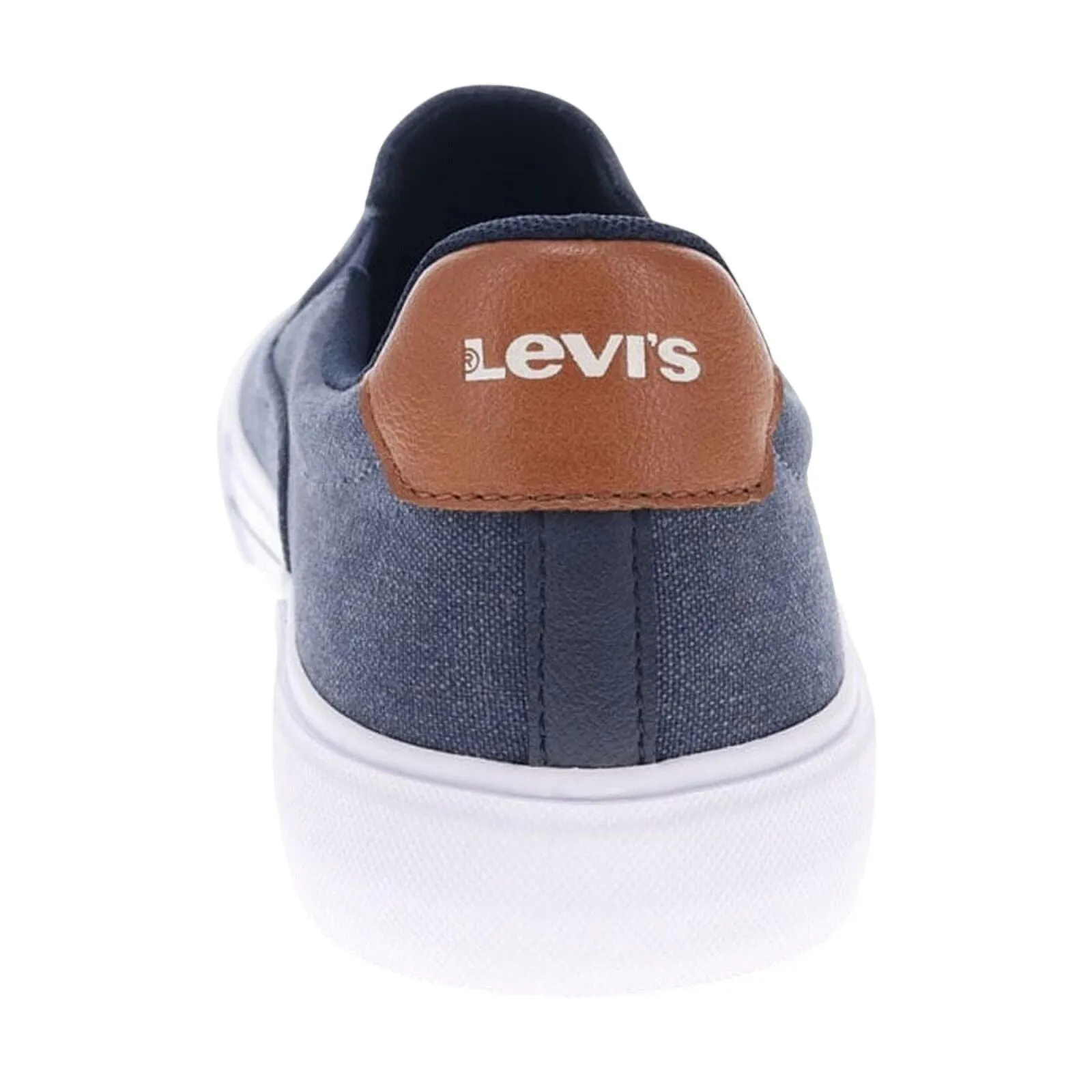 Levi's Mens Wes Synthetic Leather Casual Slip On Sneaker Shoe Navy / Tan 8.5