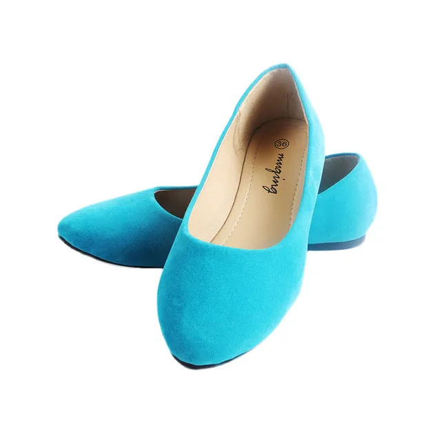 Lianhuaxiang 2018 Women Fashion Spring Ladies Pointed Toe Flat Ballet Flock Shallow Shoes Loafers Slip On Casual Shoes for W