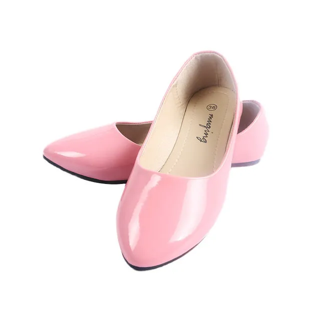 Lianhuaxiang 2018 Women Fashion Spring Ladies Pointed Toe Flat Ballet Flock Shallow Shoes Loafers Slip On Casual Shoes for W