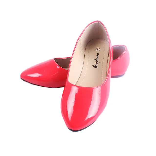 Lianhuaxiang 2018 Women Fashion Spring Ladies Pointed Toe Flat Ballet Flock Shallow Shoes Loafers Slip On Casual Shoes for W