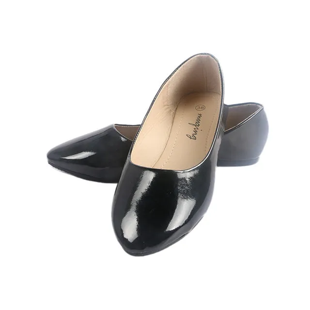 Lianhuaxiang 2018 Women Fashion Spring Ladies Pointed Toe Flat Ballet Flock Shallow Shoes Loafers Slip On Casual Shoes for W