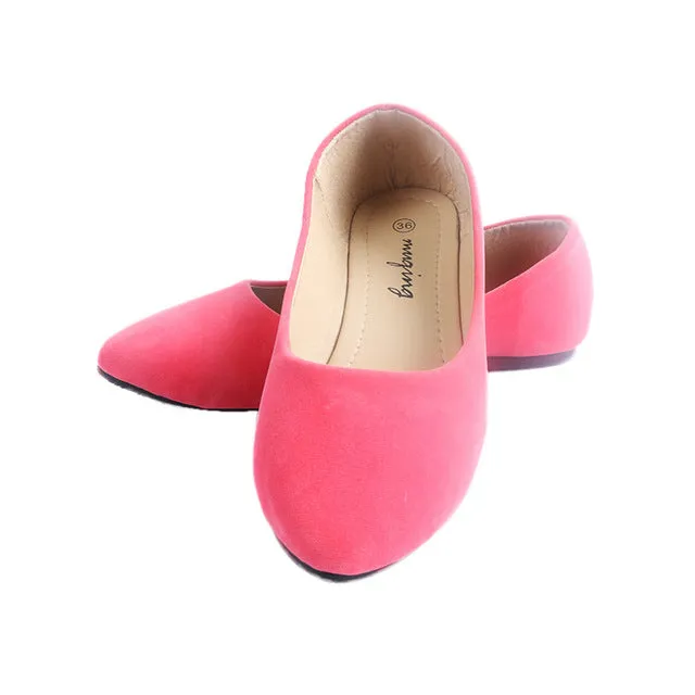 Lianhuaxiang 2018 Women Fashion Spring Ladies Pointed Toe Flat Ballet Flock Shallow Shoes Loafers Slip On Casual Shoes for W