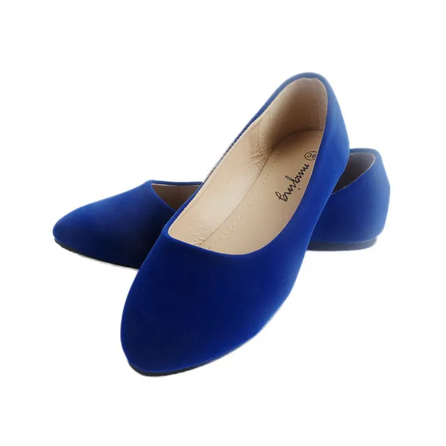Lianhuaxiang 2018 Women Fashion Spring Ladies Pointed Toe Flat Ballet Flock Shallow Shoes Loafers Slip On Casual Shoes for W