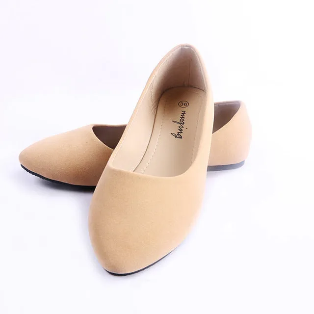 Lianhuaxiang 2018 Women Fashion Spring Ladies Pointed Toe Flat Ballet Flock Shallow Shoes Loafers Slip On Casual Shoes for W