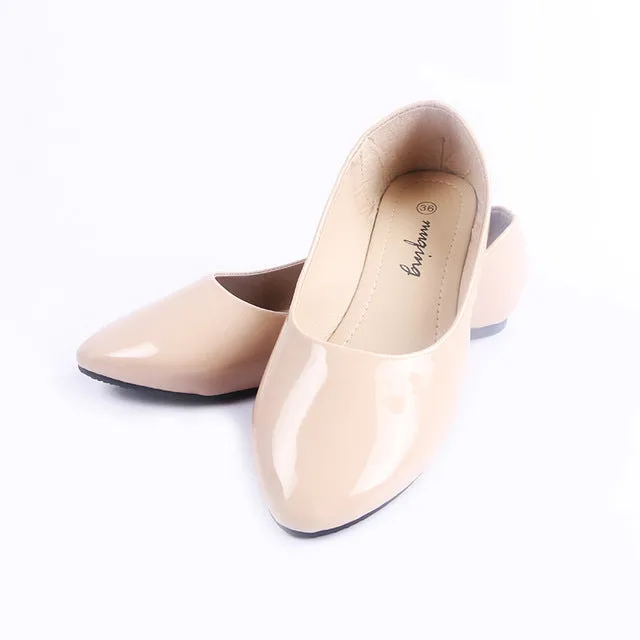Lianhuaxiang 2018 Women Fashion Spring Ladies Pointed Toe Flat Ballet Flock Shallow Shoes Loafers Slip On Casual Shoes for W
