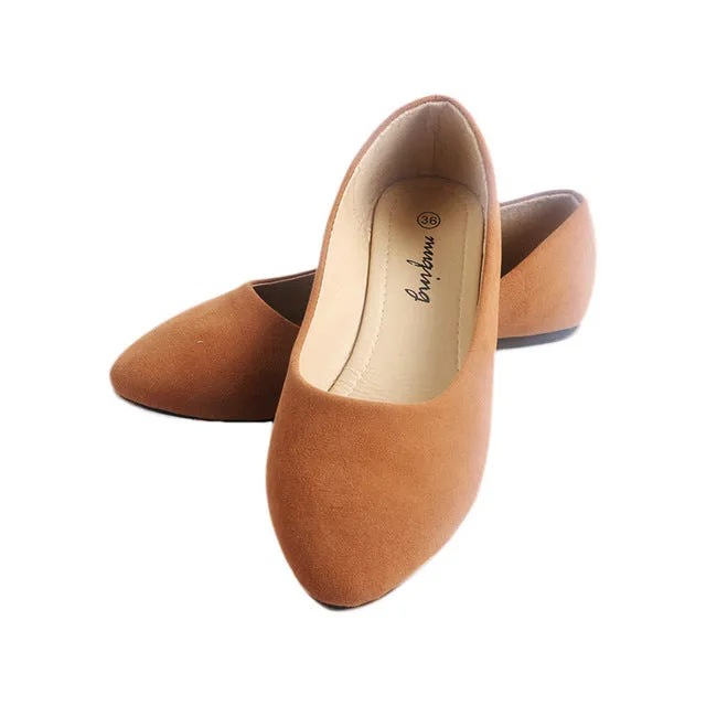 Lianhuaxiang 2018 Women Fashion Spring Ladies Pointed Toe Flat Ballet Flock Shallow Shoes Loafers Slip On Casual Shoes for W