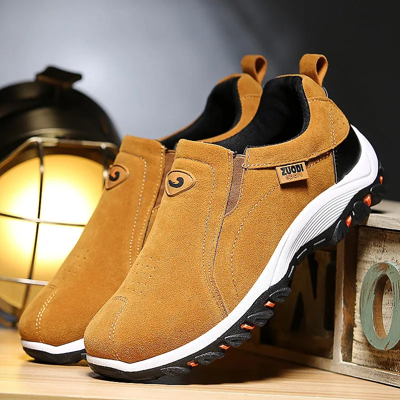 Lightweight Men Casual Shoes  Fashion Men Loafers Slip-on Suede Leather Shoes Outdoor Non-slip Walking Loafers Zapatillas Hombre