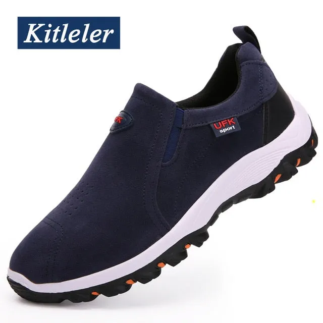 Lightweight Men Casual Shoes  Fashion Men Loafers Slip-on Suede Leather Shoes Outdoor Non-slip Walking Loafers Zapatillas Hombre