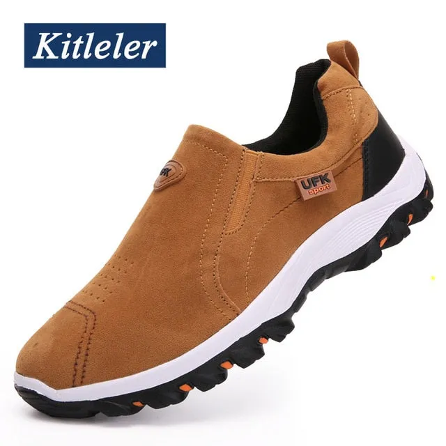 Lightweight Men Casual Shoes  Fashion Men Loafers Slip-on Suede Leather Shoes Outdoor Non-slip Walking Loafers Zapatillas Hombre