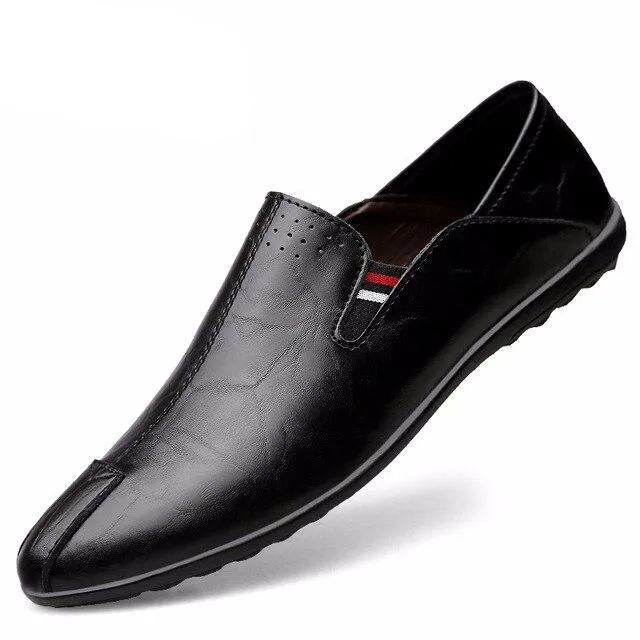 Luxury Mens Leather Shoes Casual Summer Men Loafers Genuine Leather Mocasines Hombre Driving Shoes Slip On Boat Shoes