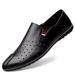 Luxury Mens Leather Shoes Casual Summer Men Loafers Genuine Leather Mocasines Hombre Driving Shoes Slip On Boat Shoes