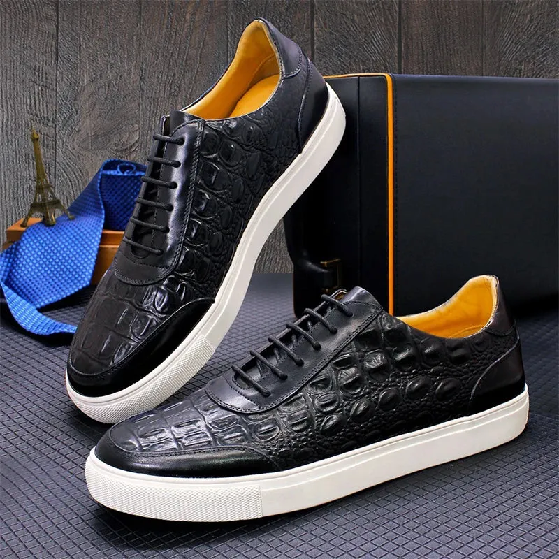 Luxury purple casual leather shoes men's cowhand shoes