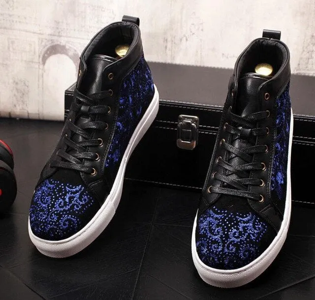 male shoe, individual character high upper board shoe,thick sole ankle shoes luxury bright piece shoes