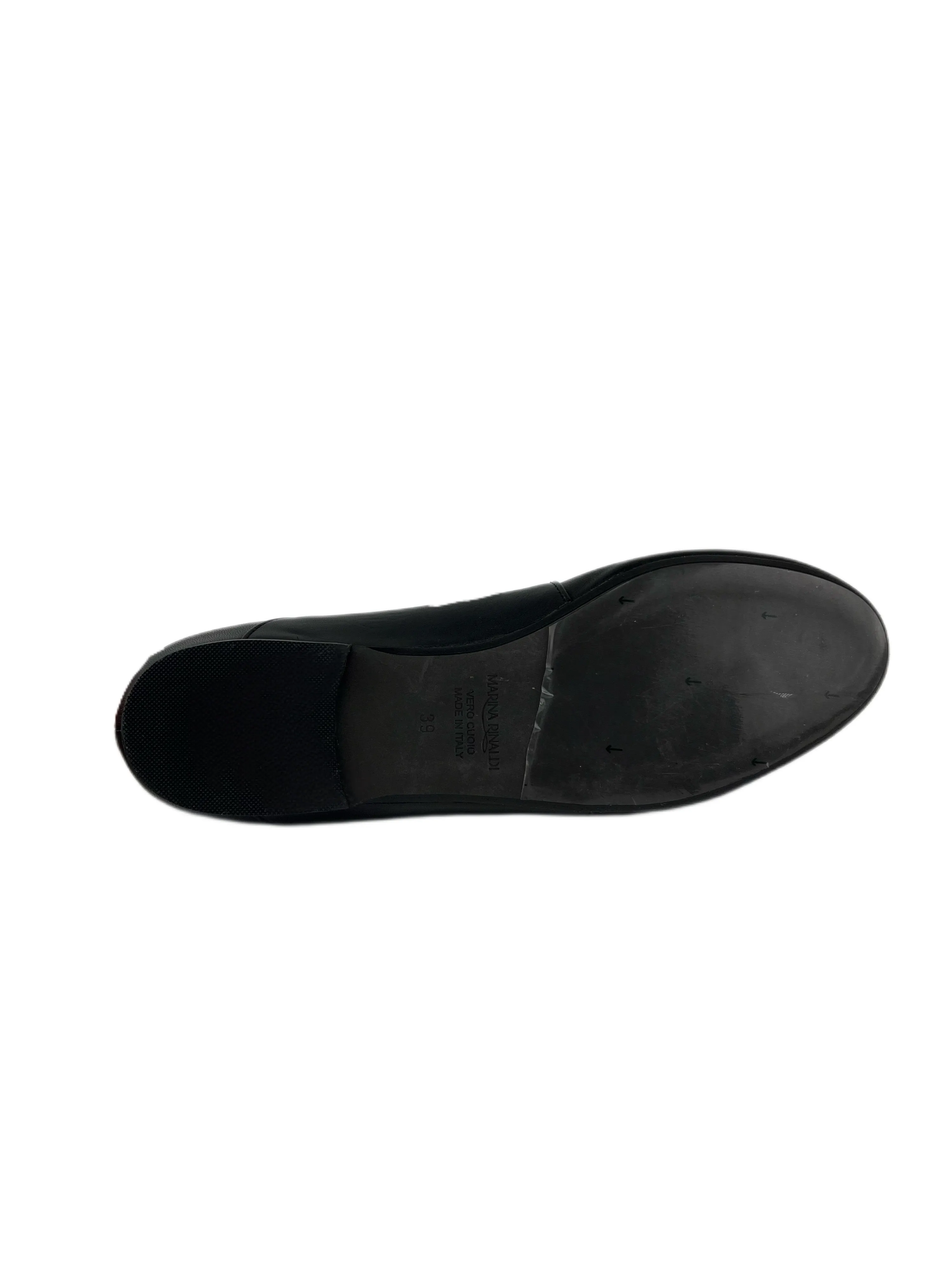 Marina Rinaldi Women's Nero Lapis Leather Lace Up Ballet Flats NWB
