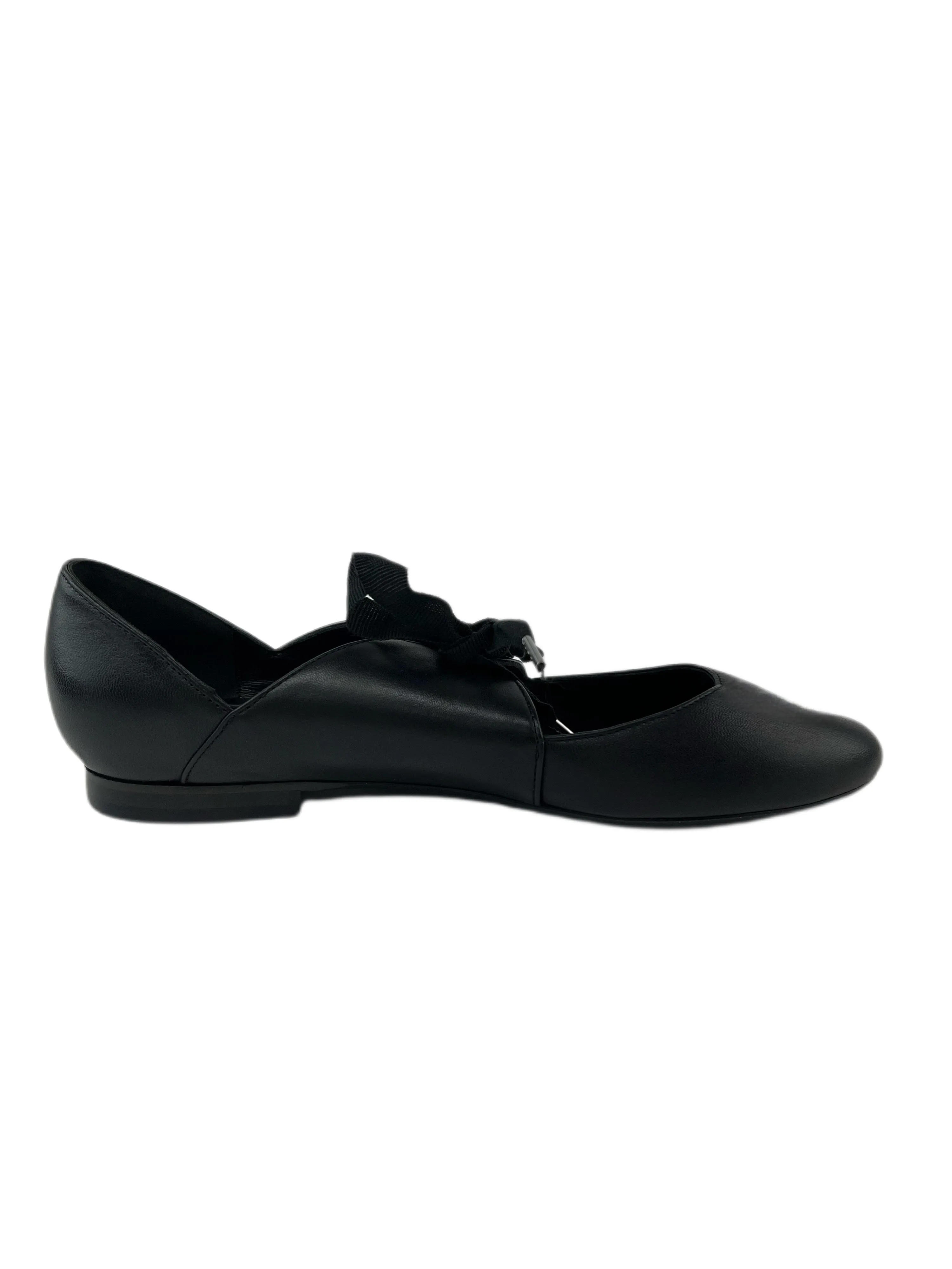 Marina Rinaldi Women's Nero Lapis Leather Lace Up Ballet Flats NWB