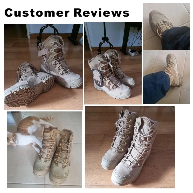 Men Combat Boots Hiking Shoes Waterproof Outdoor