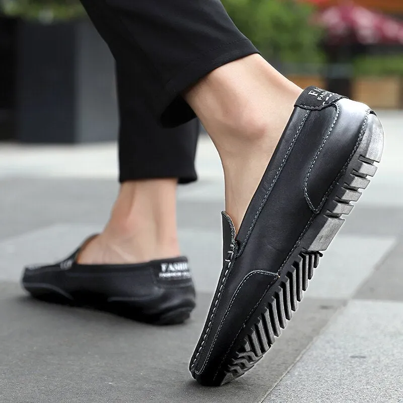 Men leather cowhide casual shoes