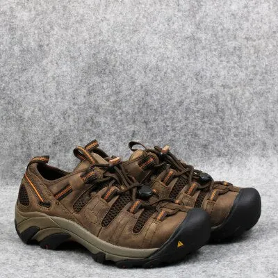 Men outdoor hiking shoes mens cowhide leather mesh Steel Toe shockproof breathable Welding working trekking shoes big size