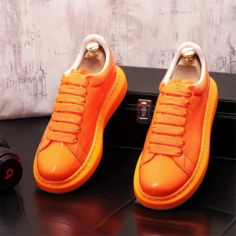Men Sneakers Platform Web Celebrity Loafers