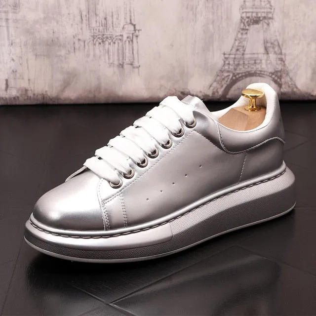 Men Sneakers Platform Web Celebrity Loafers