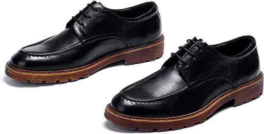 Men's Brogue Wingtip Derby Black Brown Tan