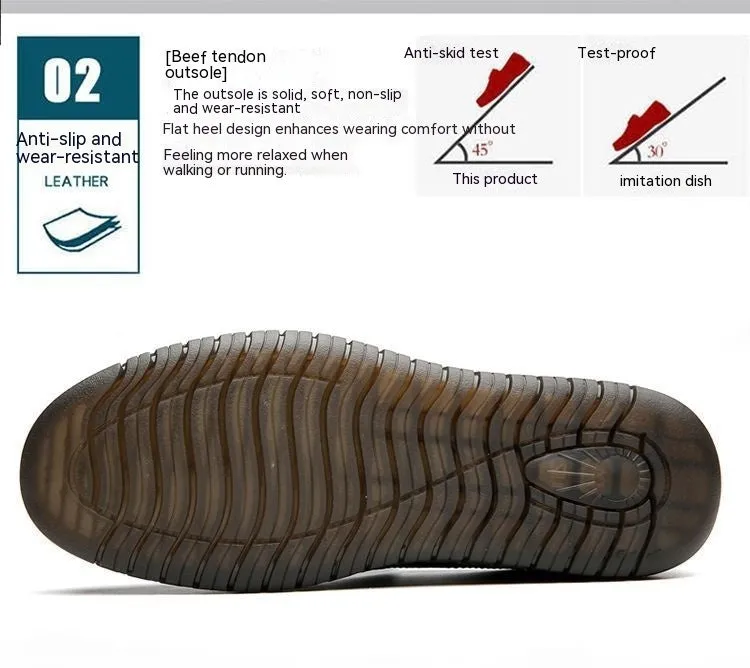 Men's Leather Shoes Breathable Beef Tendon Soft Bottom Everyday Joker Casual Shoes