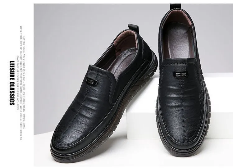 Men's Leather Shoes Breathable Beef Tendon Soft Bottom Everyday Joker Casual Shoes