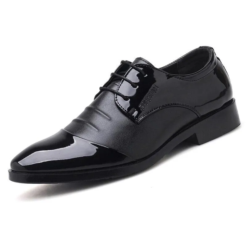 men's leather shoes business flat black brown breathable summer autumn dress shoes large size 38-48