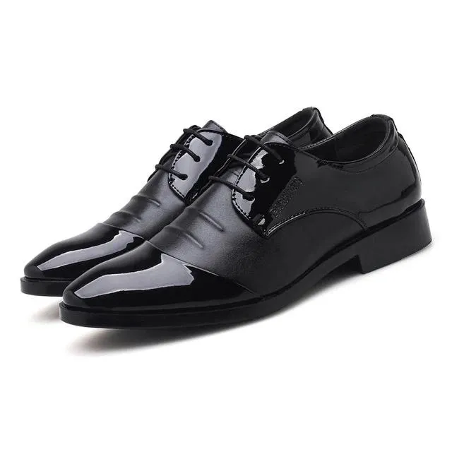 men's leather shoes business flat black brown breathable summer autumn dress shoes large size 38-48