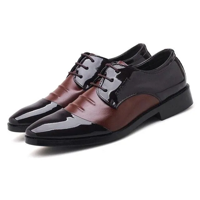 men's leather shoes business flat black brown breathable summer autumn dress shoes large size 38-48