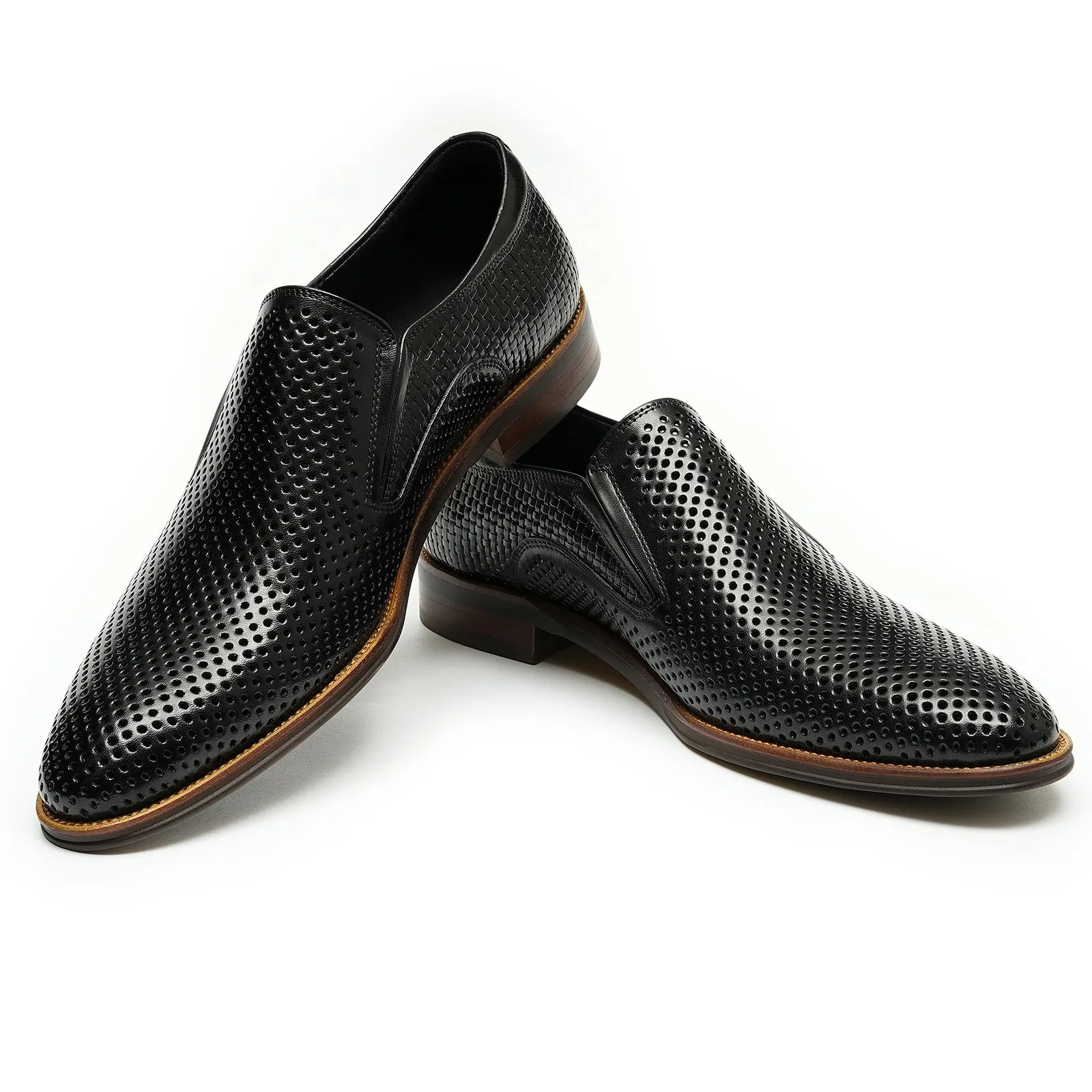 Men's Leather Shoes Hollow out Leather Men's Shoes Summer Pedal Business Casual Shoes Soft Bottom Breathable Pointed British Style Dress Shoes21317