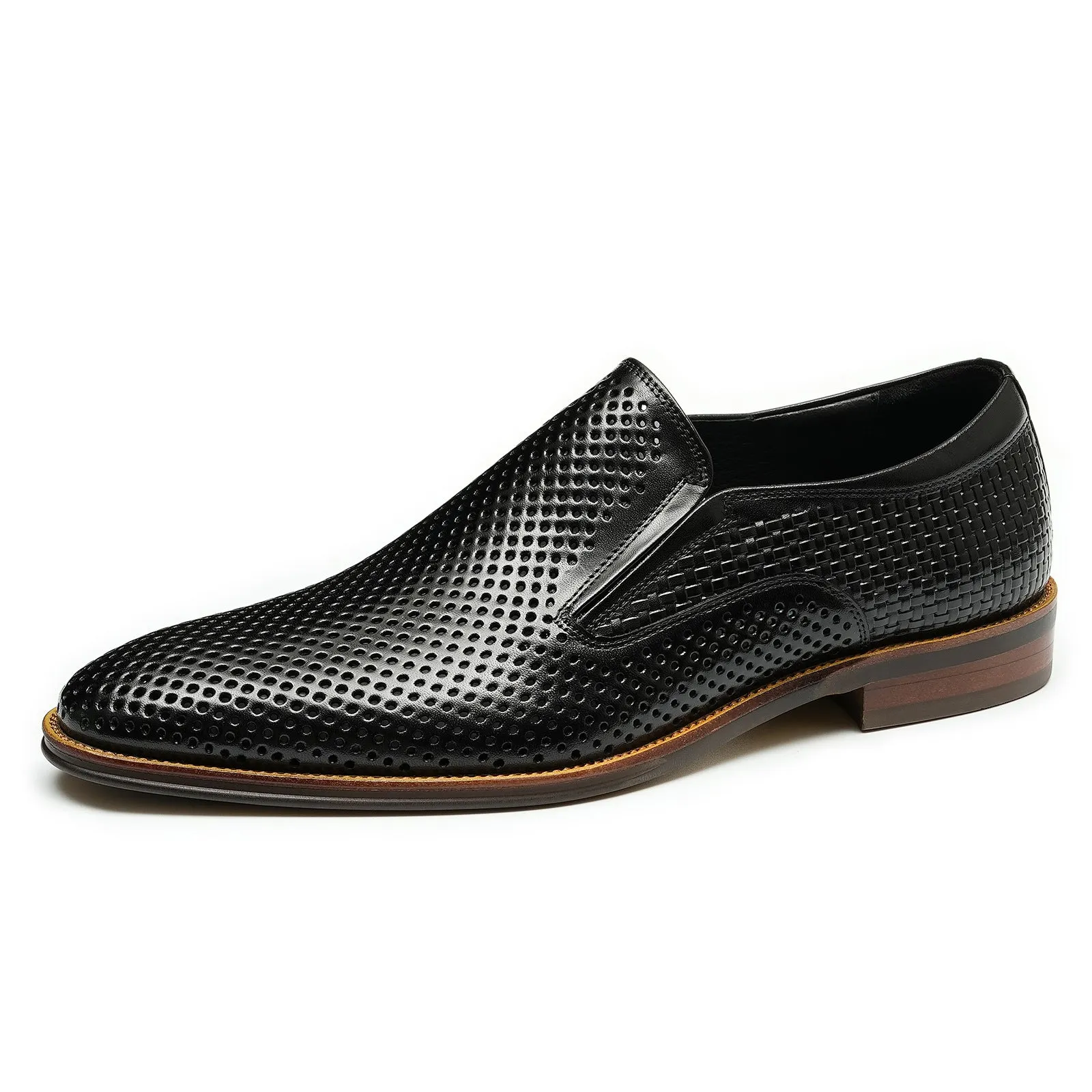 Men's Leather Shoes Hollow out Leather Men's Shoes Summer Pedal Business Casual Shoes Soft Bottom Breathable Pointed British Style Dress Shoes21317