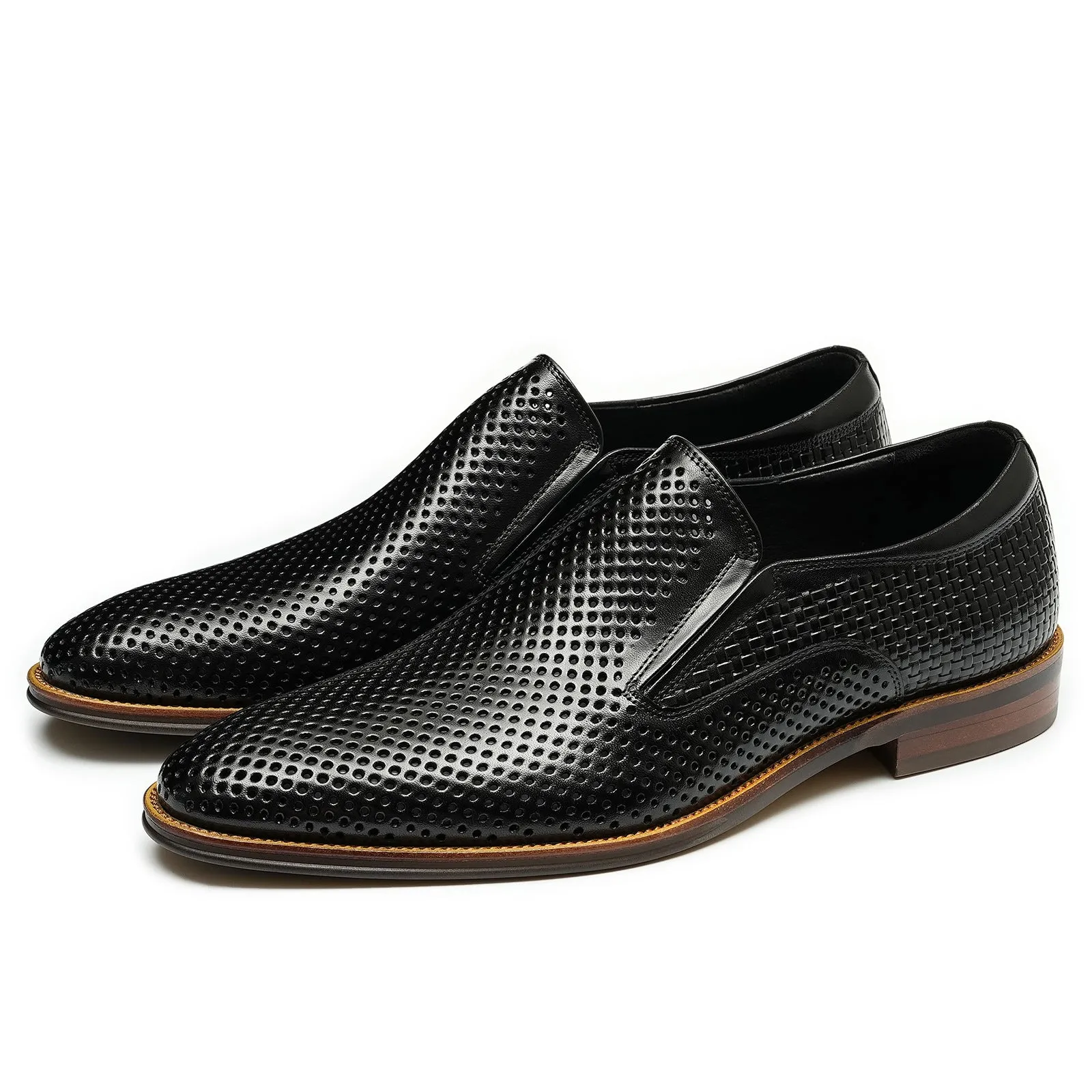 Men's Leather Shoes Hollow out Leather Men's Shoes Summer Pedal Business Casual Shoes Soft Bottom Breathable Pointed British Style Dress Shoes21317