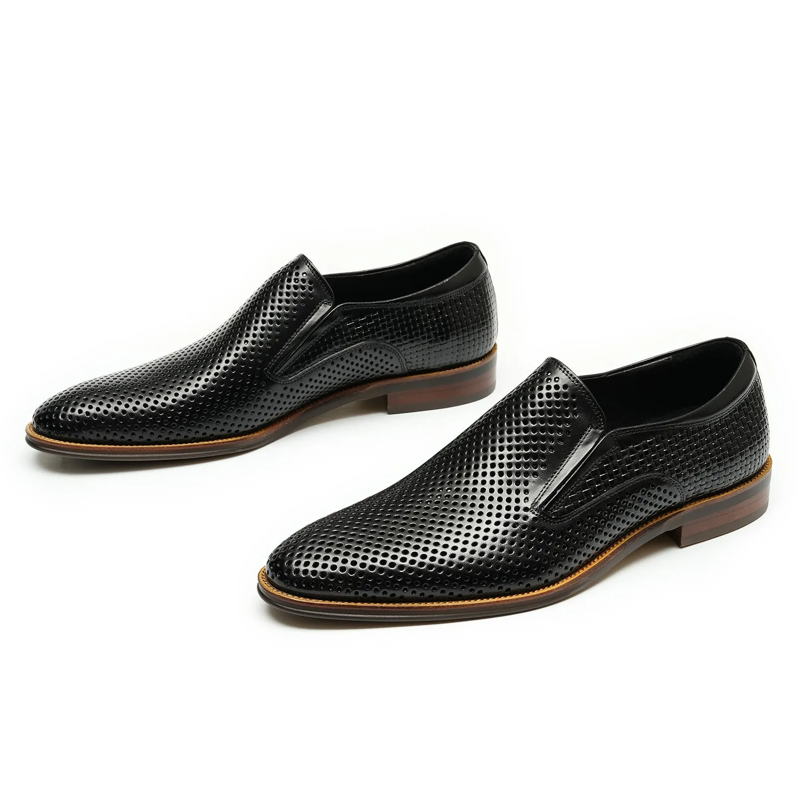 Men's Leather Shoes Hollow out Leather Men's Shoes Summer Pedal Business Casual Shoes Soft Bottom Breathable Pointed British Style Dress Shoes21317