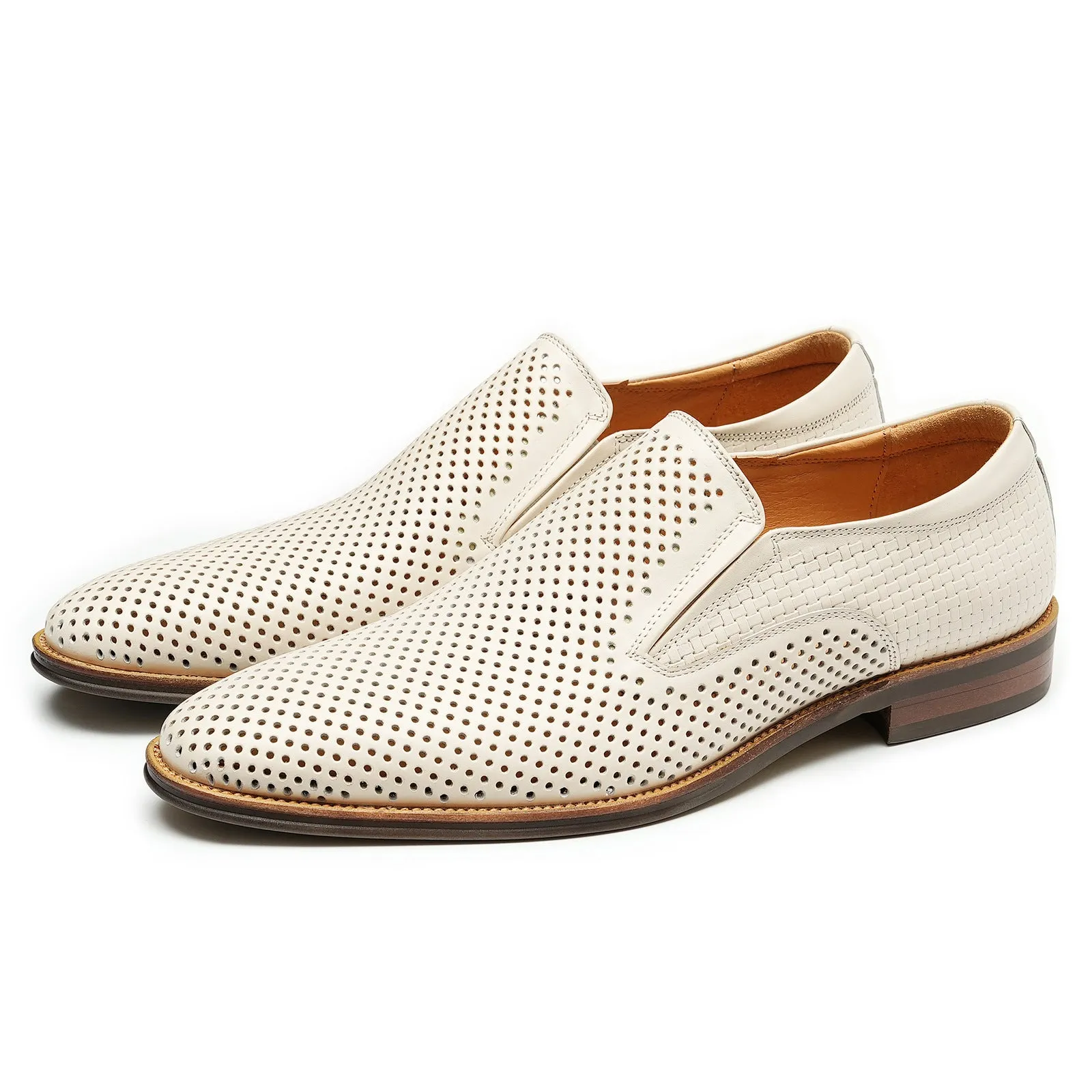 Men's Leather Shoes Hollow out Leather Men's Shoes Summer Pedal Business Casual Shoes Soft Bottom Breathable Pointed British Style Dress Shoes21317
