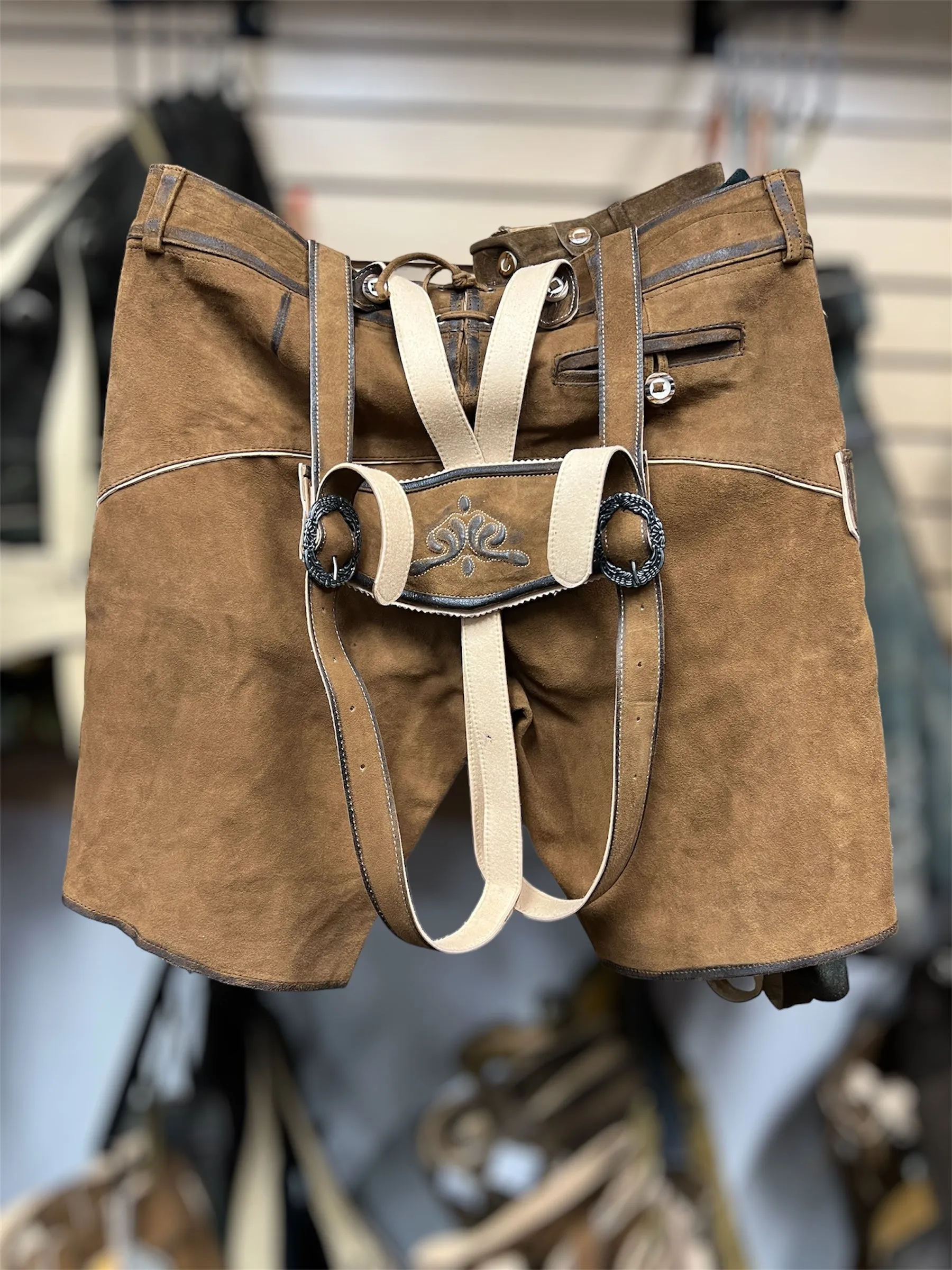 Men's Lederhosen "TradKraft" H-Straps brown (sizes 46-66)