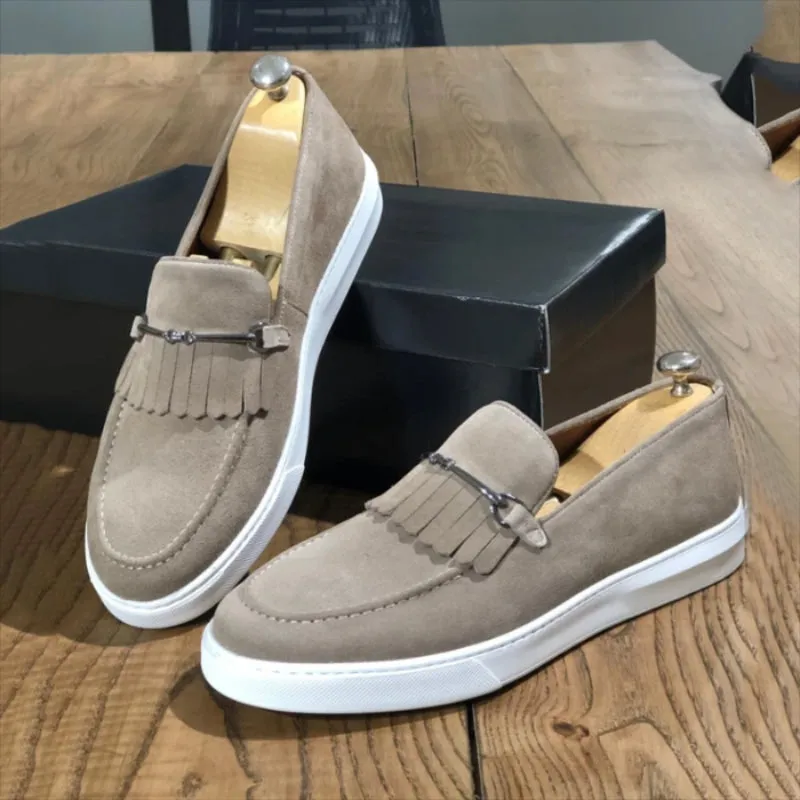 Men's  Suede Classic Fringed Metal Stitching All-match Loafers