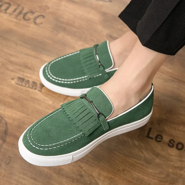 Men's  Suede Classic Fringed Metal Stitching All-match Loafers
