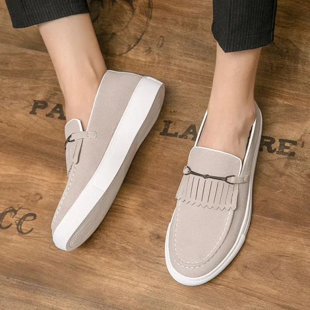 Men's  Suede Classic Fringed Metal Stitching All-match Loafers