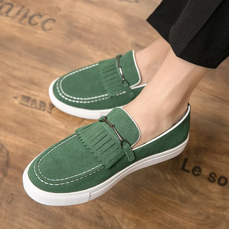 Men's  Suede Classic Fringed Metal Stitching All-match Loafers